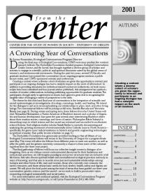 Front page of 2001 Fall "From the Center"