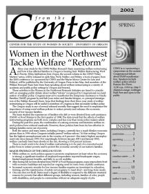 Front page of 2002 Spring "From the Center"