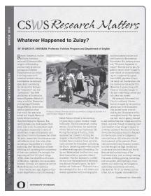 First page of the 2010 Winter Research Matters