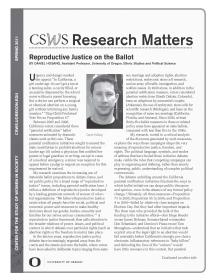 First page of the 2011 Spring Research Matters