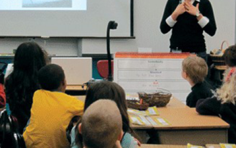 Megan Burke Megan Burke teaches first graders in a spring 2010 CSWS Road Scholars presentation.