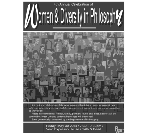 A graphic for “"The Status of Women in Philosophy at the University of Oregon and Beyond"
