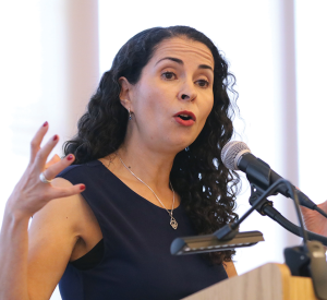 Laila Lalami delivered her keynote at the Eugene Public Library / all photographs by Jack Liu.