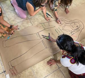 Maya women participate in a body mapping workshop / photo provided by Carla Macal.