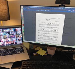 Choir practice over Zoom / photo provided by Molly McBride.