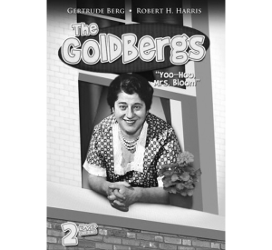 A black and white copy of a DVD cover of "The Goldergs"