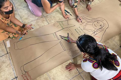 Maya women participate in a body mapping workshop / photo provided by Carla Macal.