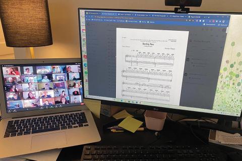 Choir practice over Zoom / photo provided by Molly McBride.