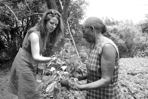 Samantha King (left) with Dominican farmer / photo by Justin King