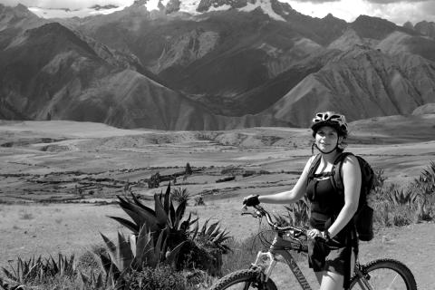 AlexAnn Westlake on a bicycle trip in Peru (photo courtesty of Oregon Community Foundation).
