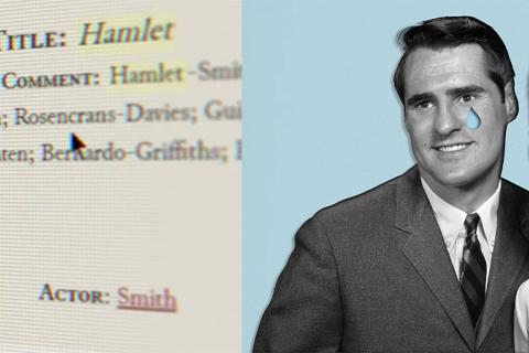 Graphic images of a Hamlet database and of a man and woman.