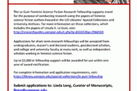 Le Guin Fellowship Flyer
