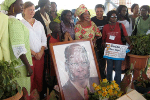 Jennifer Erickson (second from left) with women from the South Sudan Women's Empowerment Network in Juba, South Sudan, August 2008.