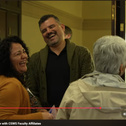 Ernesto Martinez chats with colleagues at the CSWS New Faculty Welcome.