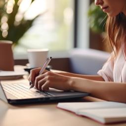 graphic image of person typing