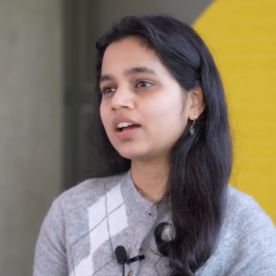 Malvia Chintakindi talking during an interview.