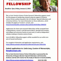 Flyer for the Le Guin Fellowship