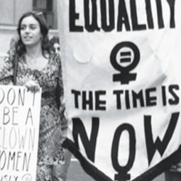 A 1970s women's rights protest in the Agents of Change documentary.