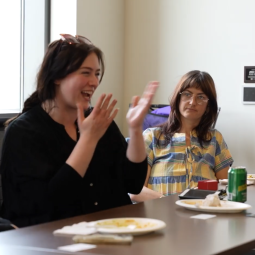 CSWS Fellows chat at a luncheon.