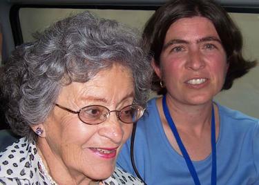 Translator Amalia Gladhart (right) with author Alicia Yánez Cossío