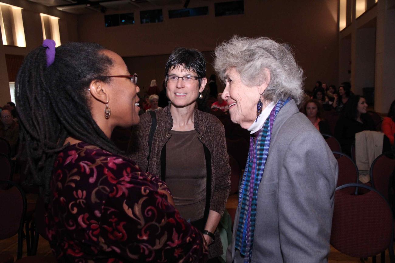 Left to right: Donella Alston, Ellen Scott; Sally Miller Gearhart