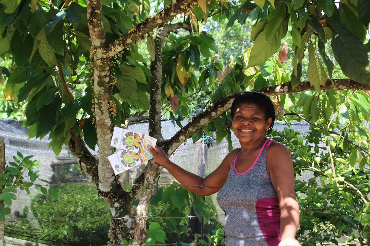 Elena Perez, one of the women leaders of the Cacao Cooperative in the community.