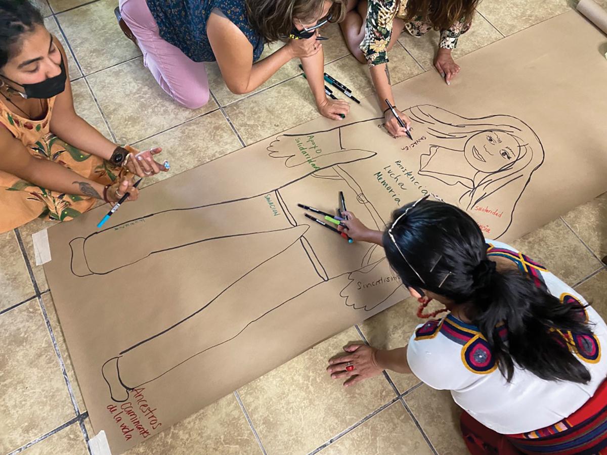 Maya women participate in a body mapping workshop / photo provided by Carla Macal.