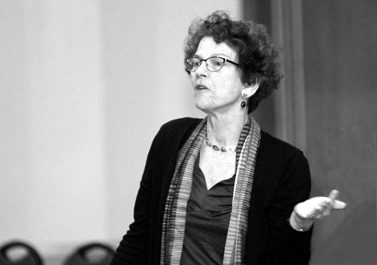 Margaret Hallock spoke from the audience at the opening ceremony of the CSWS 40th Anniversary Celebration in November 2013 / photo by Jack Liu. 