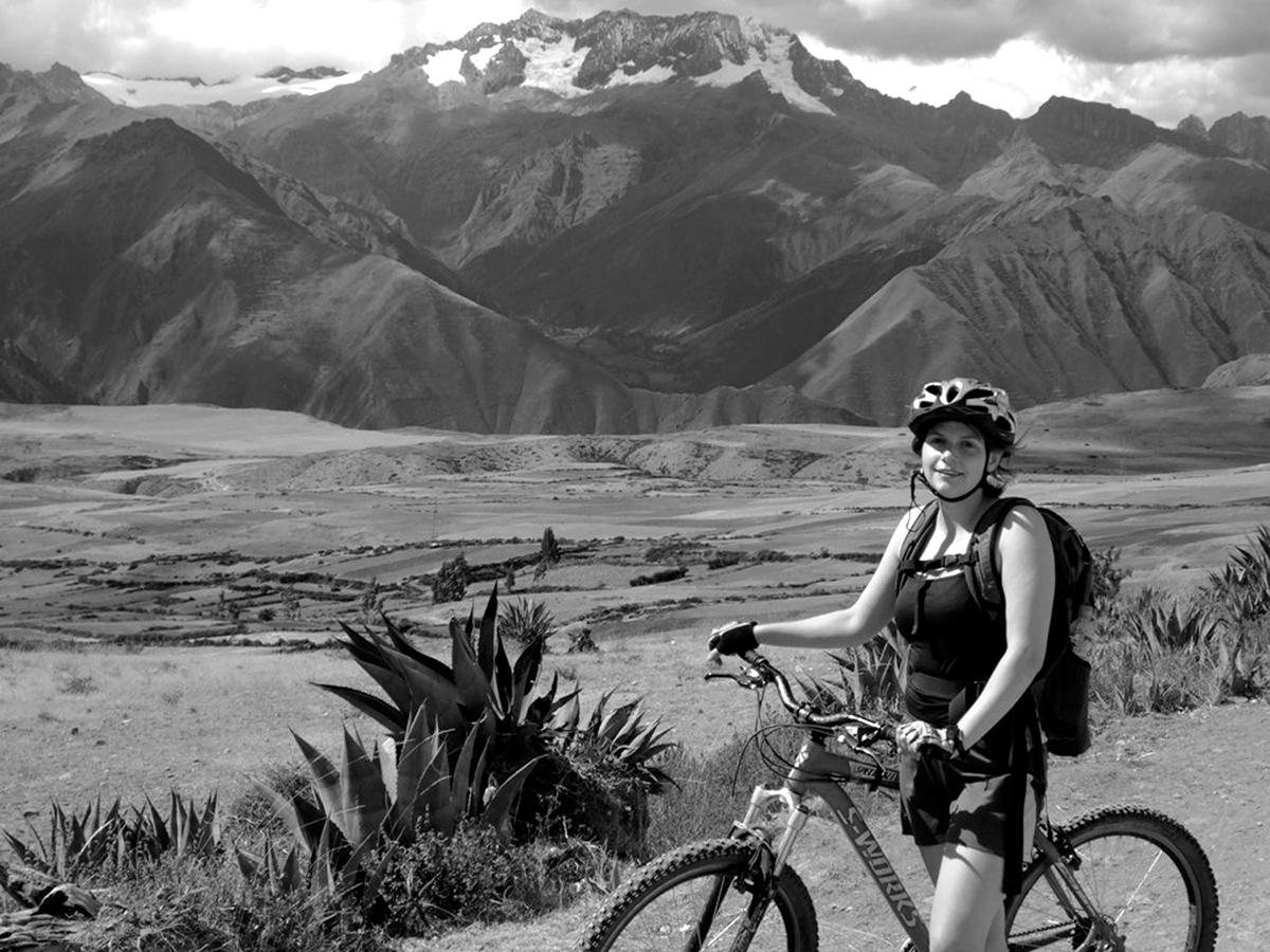 AlexAnn Westlake on a bicycle trip in Peru (photo courtesty of Oregon Community Foundation).