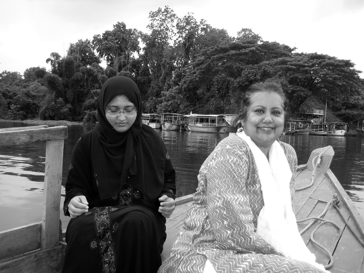 Lamia Karim (r), with research assistant Farzana, in Rangamati, Bangladesh (2009).
