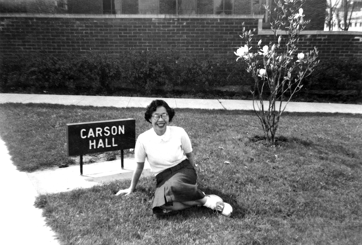 Yoko Matsuoka McClain at the University of Oregon, 1952.  / Photo Credits: McClain Family Private Collection.