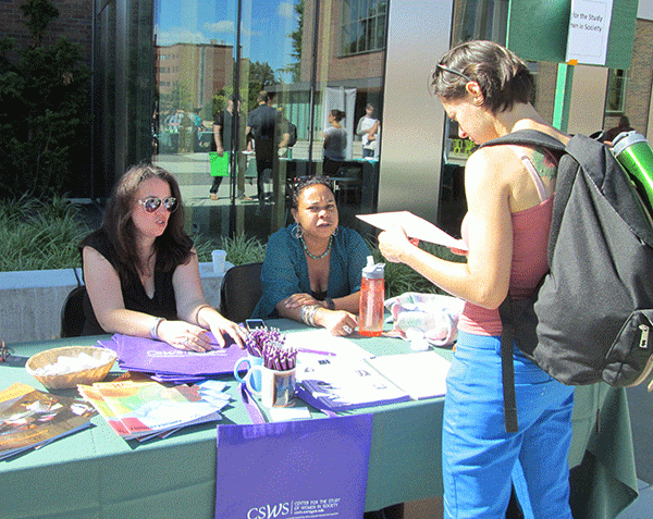 CSWS table at New Graduate Student Resource Fair and Orientation