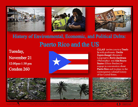 Teach-In: “History of Environmental, Economic, and Political Debts: Puerto Rico and the US”