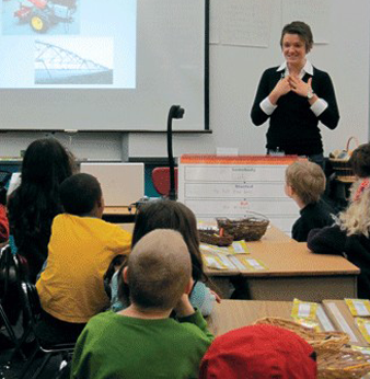 Megan Burke Megan Burke teaches first graders in a spring 2010 CSWS Road Scholars presentation.