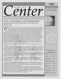 The front page of the Autumn 1997 "From the Center and Margins" Newsletter