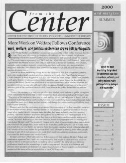 Cover of 2000 Summer "From the Center and Margins"