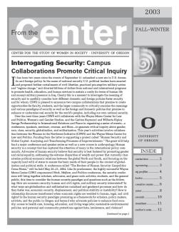 Front page of 2003 Fall-Winter "From the Center and Margins"
