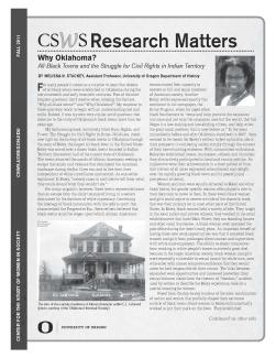 First page of 2011 Fall Research Matters