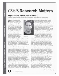 First page of the 2011 Spring Research Matters