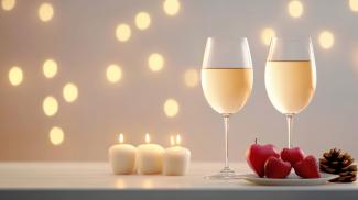 Wine glasses and candles. 