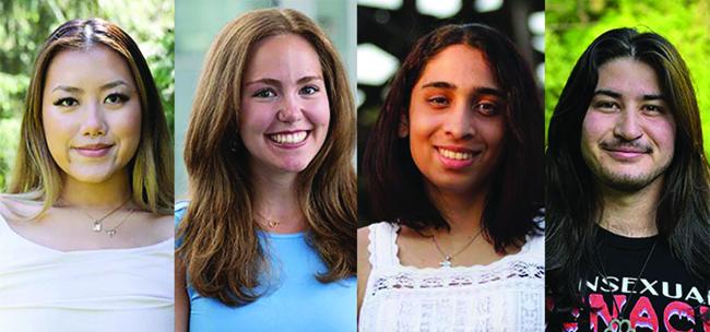 The 2025 CSWS-OVPRI Undergraduate Steam Summer Fellows are, from left, Cing Dim, Sophia Foerster, Anisha Srinivasan, and Alex Underwood .