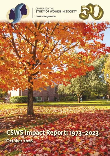 Report cover showing autum trees around Hendricks Hall.